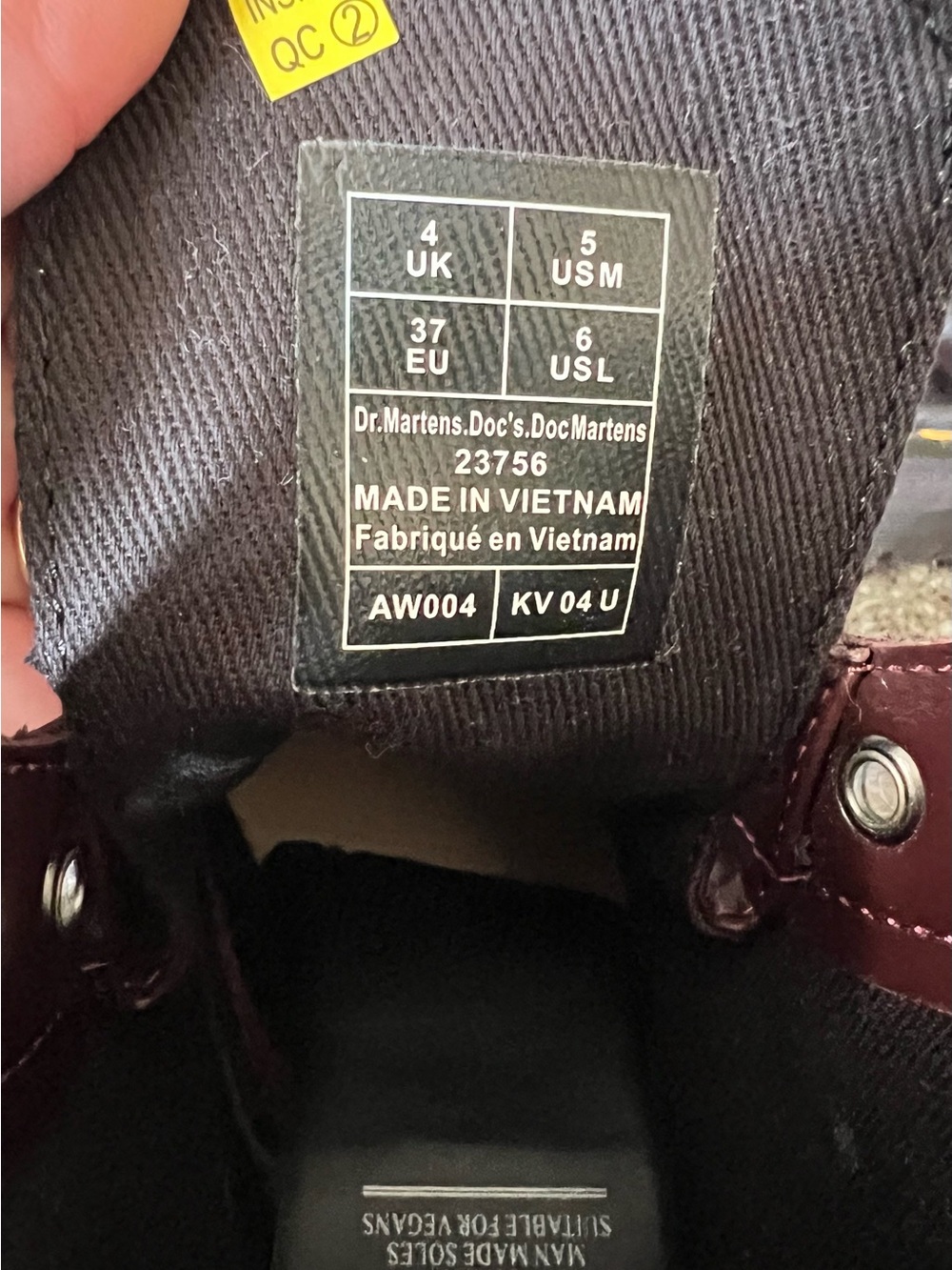 NEW Dr. Martens 1460 Vegan Leather 8-Eye Boot Cherry Red (Rub Off) GORGEOUS Goth - Picture 13 of 14